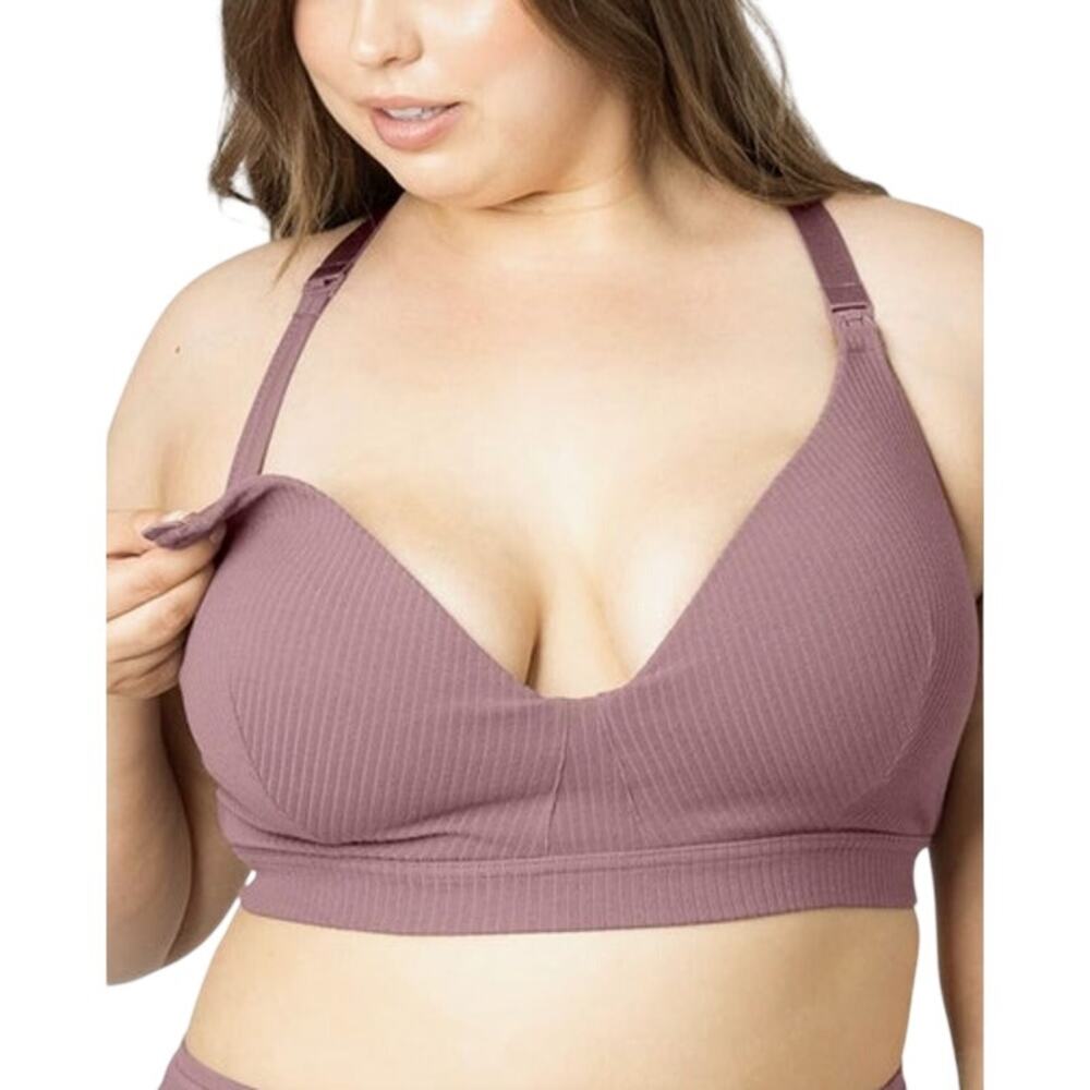 Kindred Bravely Ribbed Signature Cotton Busty Nursing Maternity Bra XL+ Twilight